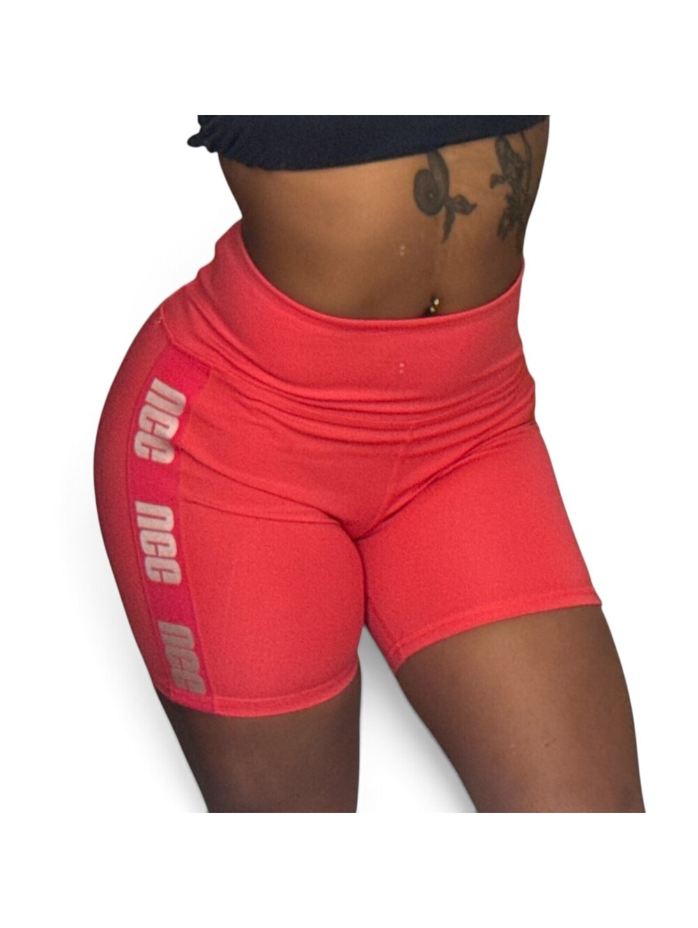 UGG Coral Pink High Waisted Logo Bike Shorts Activewear